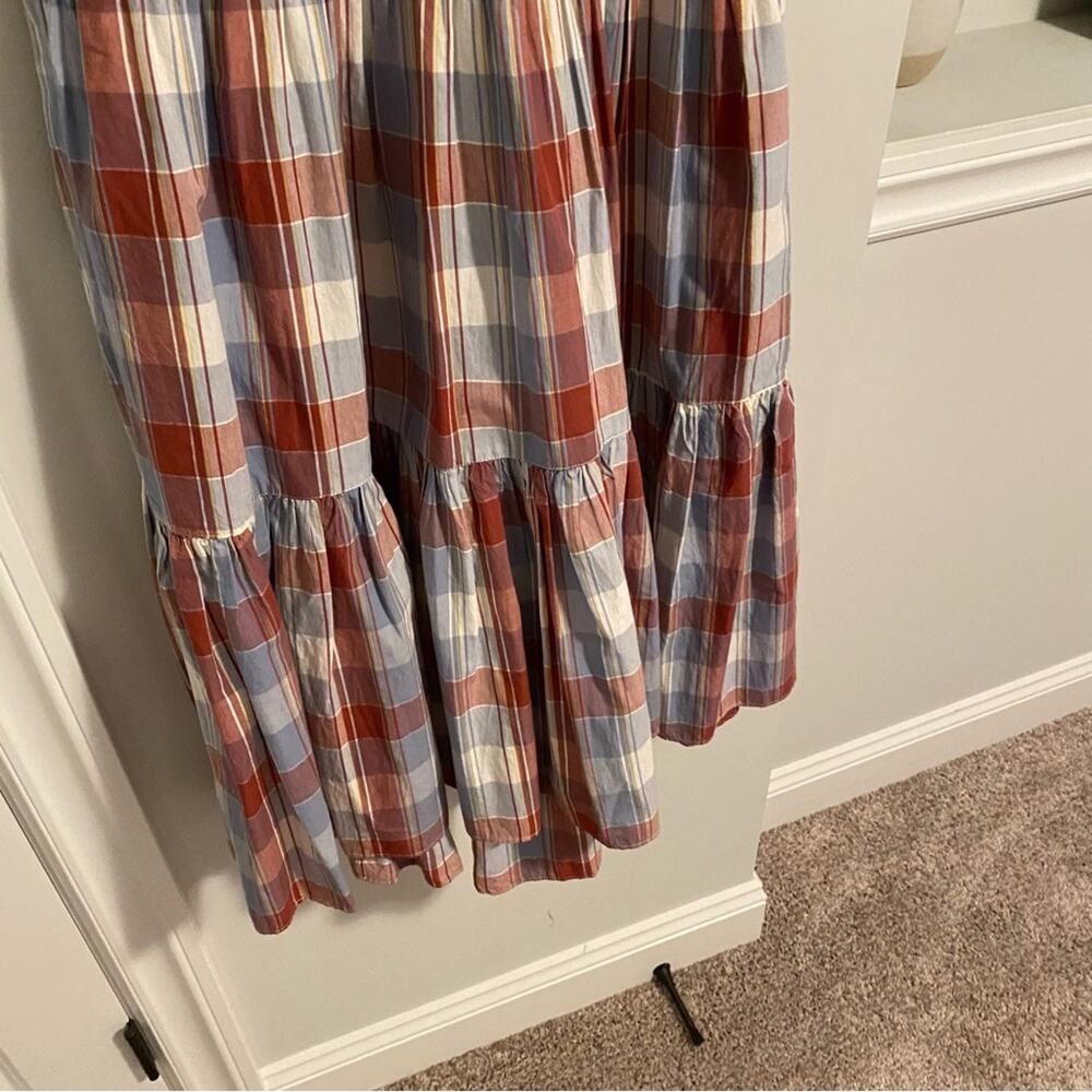 NWT Ulla Johnson Red Blue Plaid Mini Dress 2 - Picture 8 of 13